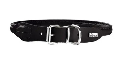 Læder rund halsbånd Elg 47-51 cm 10 mm bred sort