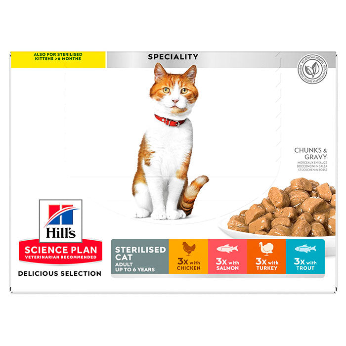 Adult Sterilised, menuboks pou 4 varianter 12x85 g