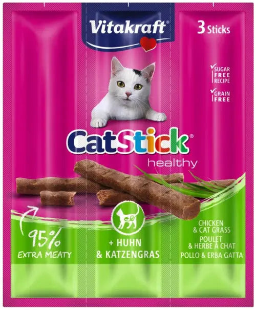 Cat-Stick Mini kylling, kattegræs 6x6 g