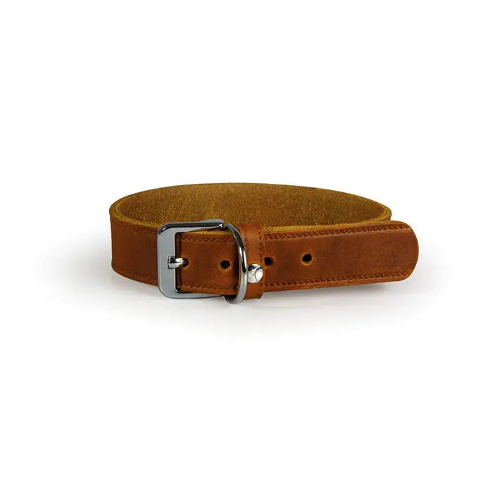 Læder halsbånd Weinheim 22-29 cm brun bred