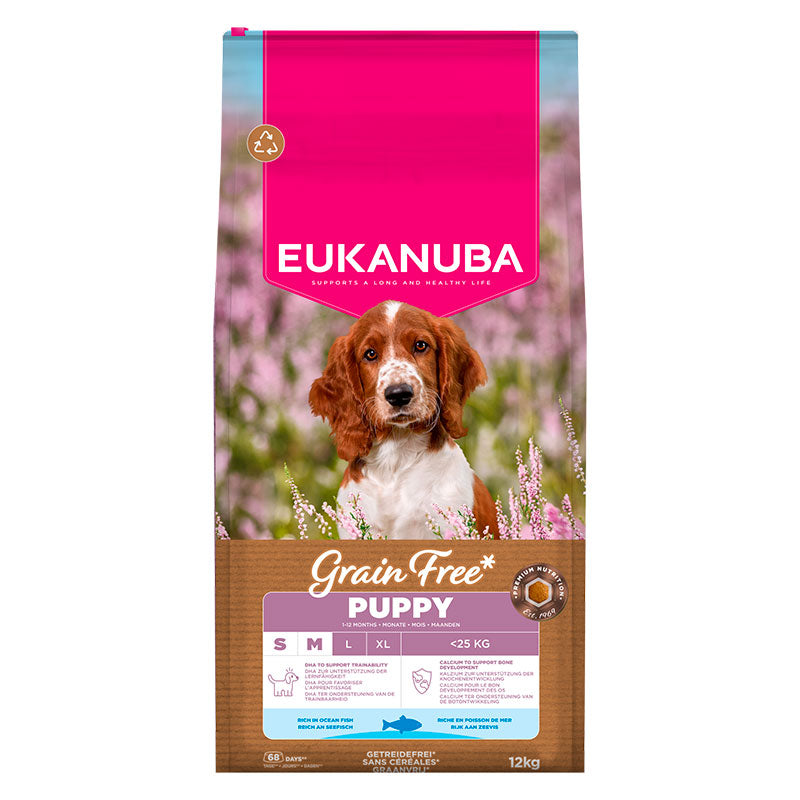 Puppy & Junior Small/Medium Kornfri Fisk 12 kg