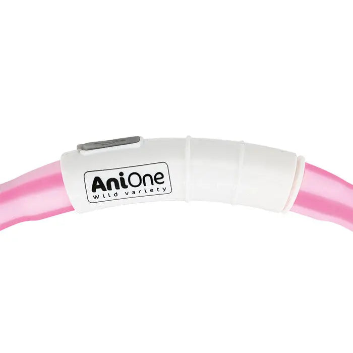 Lyshalsbånd Blinking Silikone 45 cm pink stribet